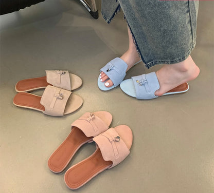 Nana's Matte Leather French Flat Sandals