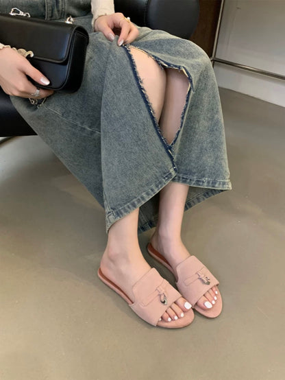 Nana's Matte Leather French Flat Sandals